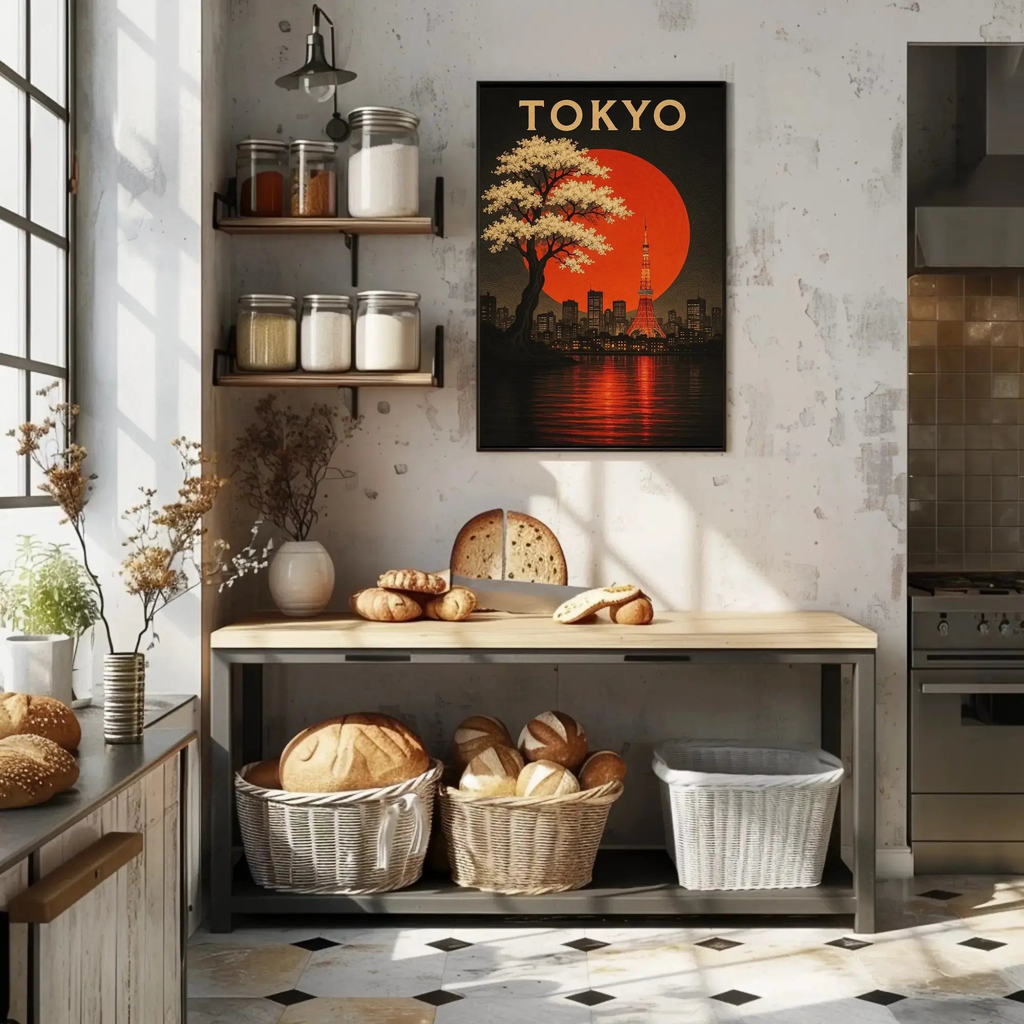 Tokyo Tower Urban Vintage Travel Poster PosterGoat