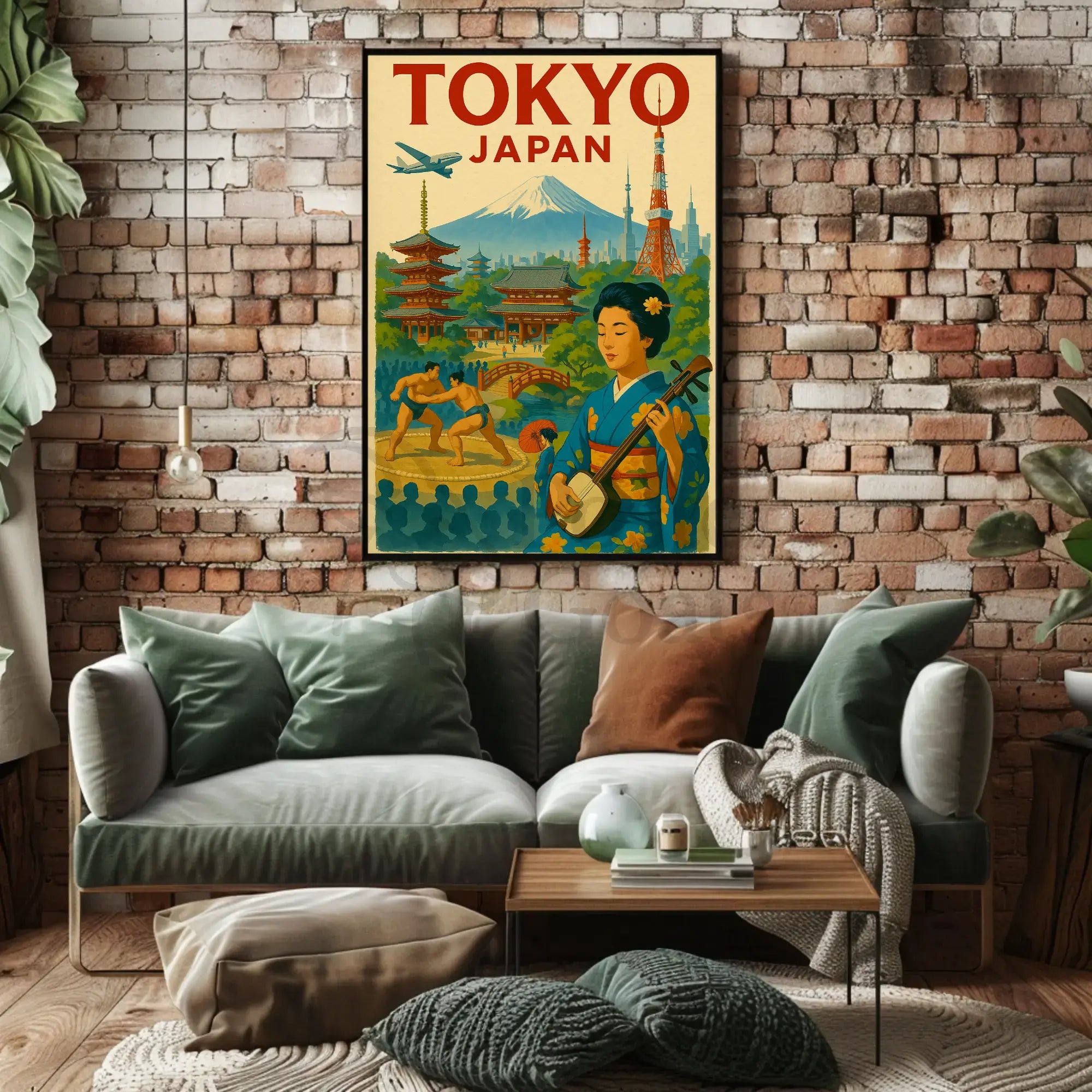 Tokyo Travel Poster with Mid-20th Century Vintage Design PosterGoat
