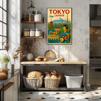 Tokyo Travel Poster with Mid-20th Century Vintage Design PosterGoat