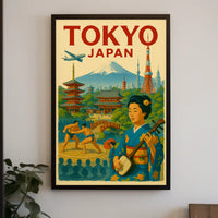 Tokyo Travel Poster with Mid-20th Century Vintage Design PosterGoat