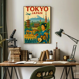 Tokyo Travel Poster with Mid-20th Century Vintage Design PosterGoat