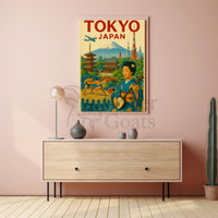 Tokyo Travel Poster with Mid-20th Century Vintage Design PosterGoat