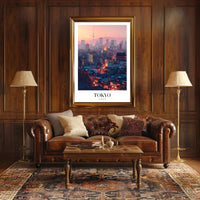 Tokyo Twilight Cityscape: Energetic Modern Urban or Cityscape Poster PosterGoat