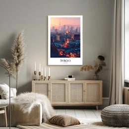 Tokyo Twilight Cityscape: Energetic Modern Urban or Cityscape Poster PosterGoat
