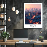 Tokyo Twilight Cityscape: Energetic Modern Urban or Cityscape Poster PosterGoat