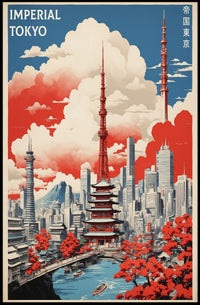 Tokyo's Fusion Skyline in Urban or Cityscape Poster PosterGoat