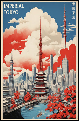 Tokyo's Fusion Skyline in Urban or Cityscape Poster PosterGoat