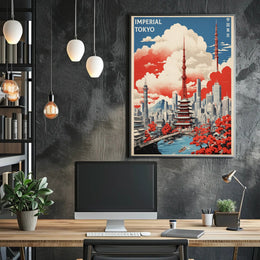 Tokyo's Fusion Skyline in Urban or Cityscape Poster PosterGoat
