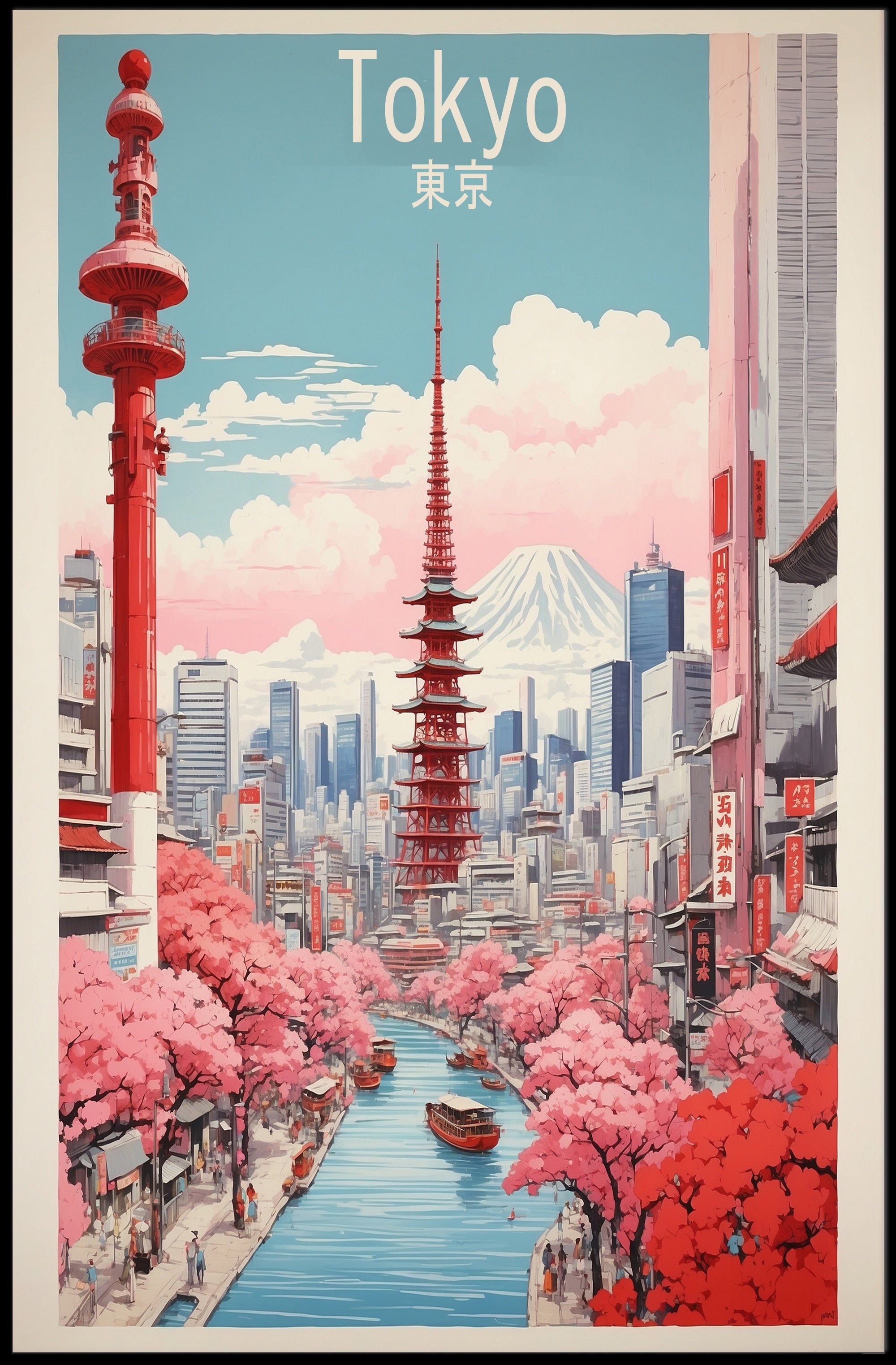 Tokyo's Fusion of Tradition and Modernity Travel Poster PosterGoat