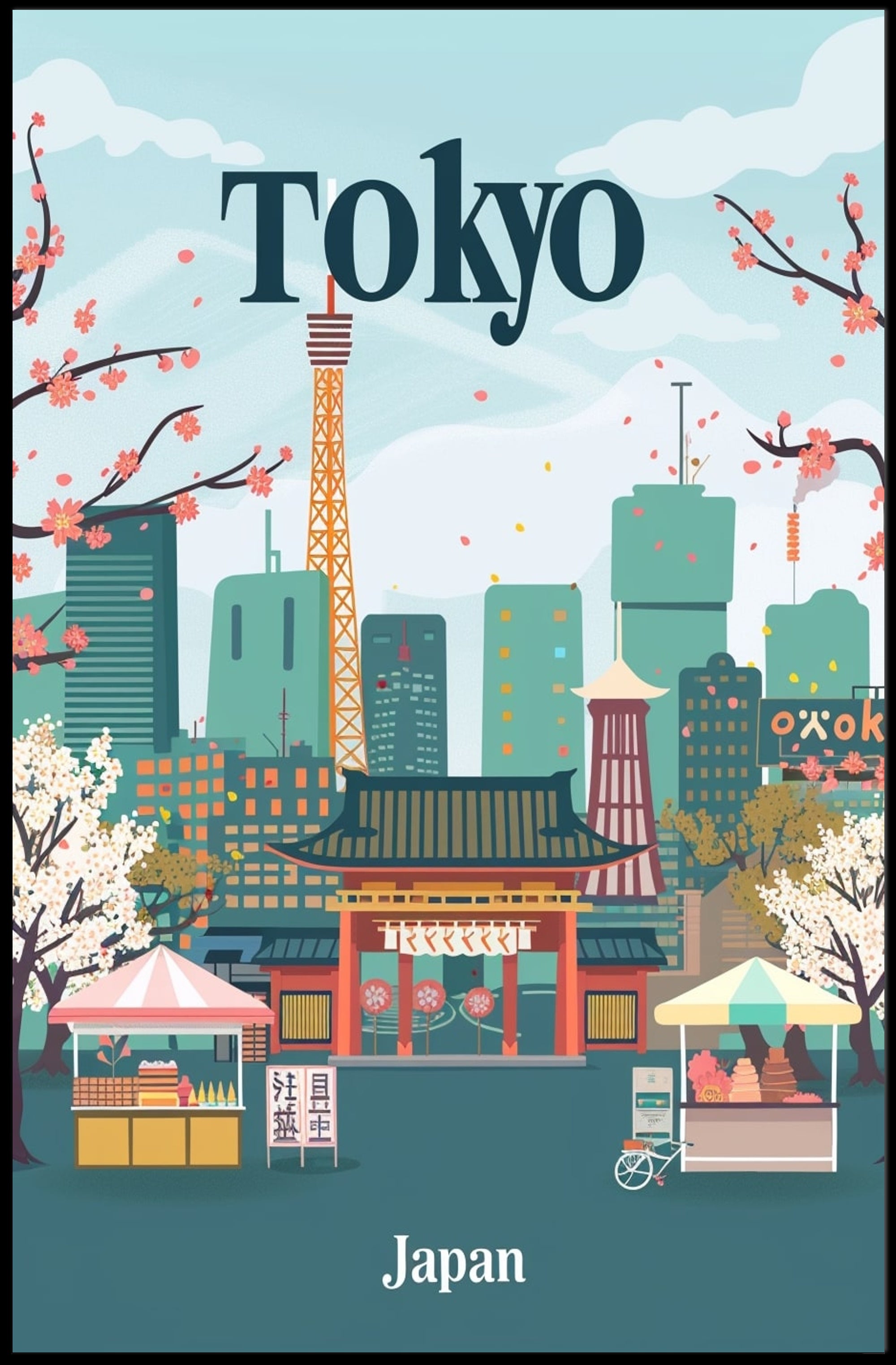 Tokyo's Harmony Travel Poster PosterGoat