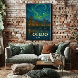 Toledo Ohio Minimalist Design Cultural Heritage Poster PosterGoat