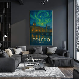 Toledo Ohio Minimalist Design Cultural Heritage Poster PosterGoat