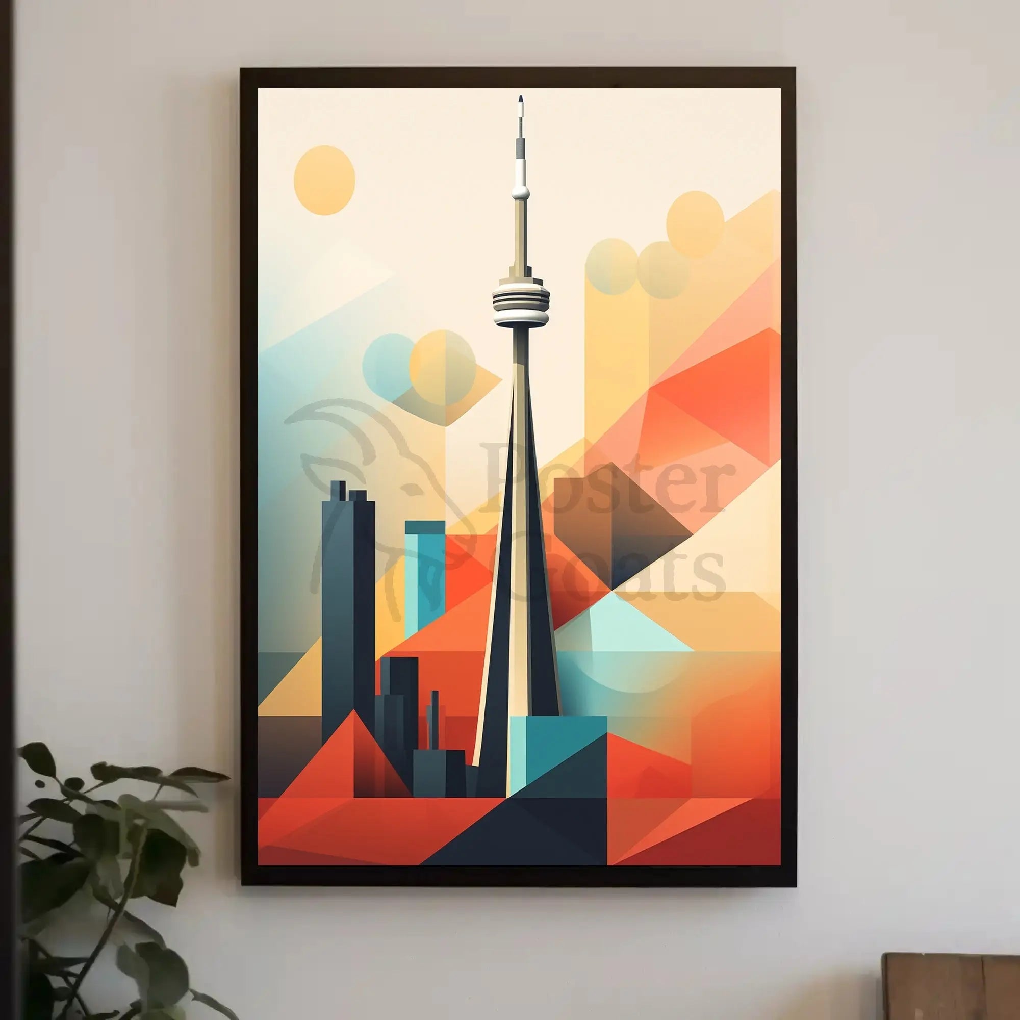 Toronto CN Tower Cityscape Artwork Print - Abstract Artistic Poster PosterGoat