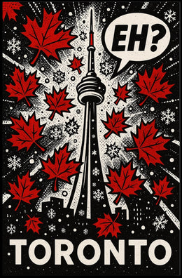 Toronto CN Tower Pop Art Cityscape Poster PosterGoat