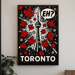 Toronto CN Tower Pop Art Cityscape Poster PosterGoat