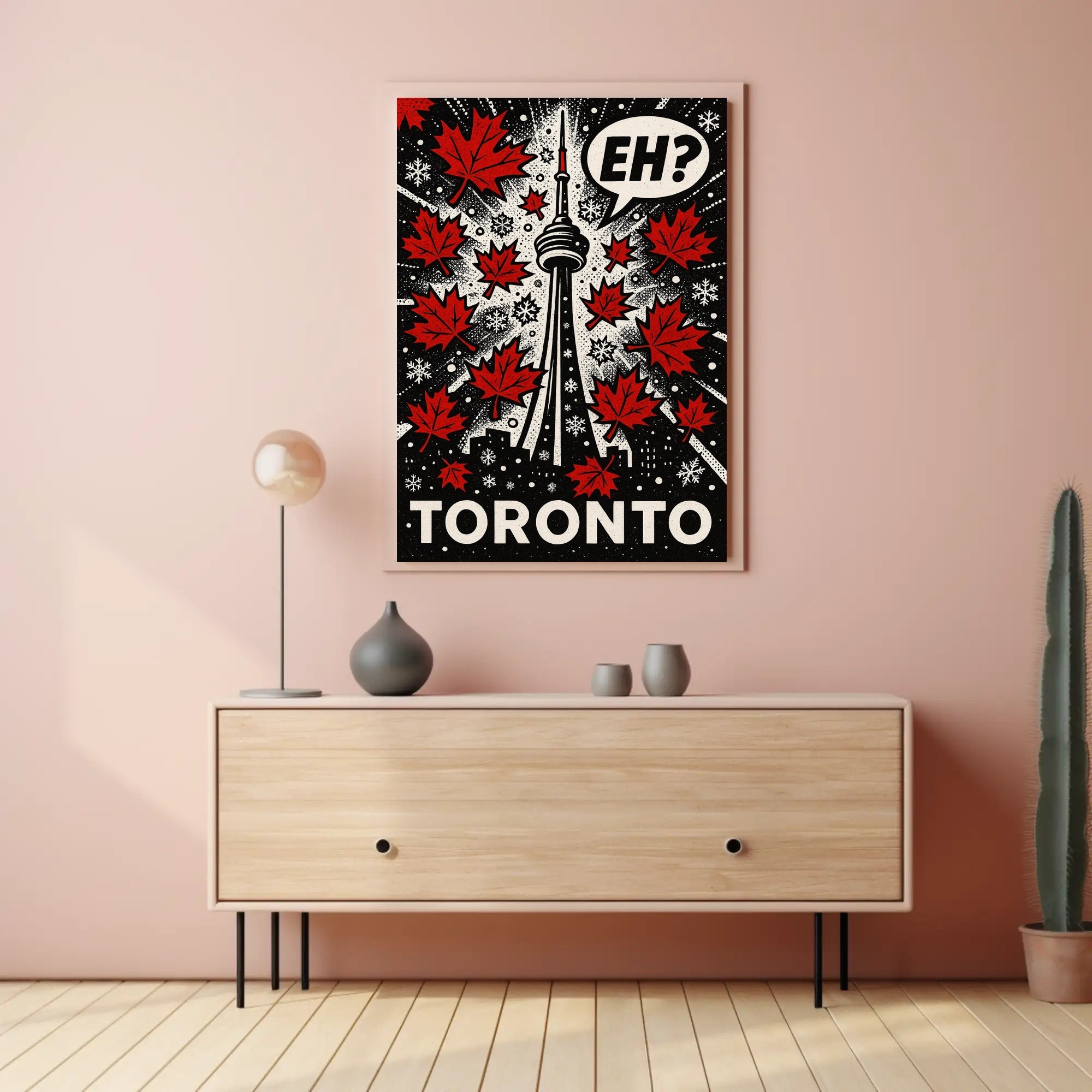Toronto CN Tower Pop Art Cityscape Poster PosterGoat