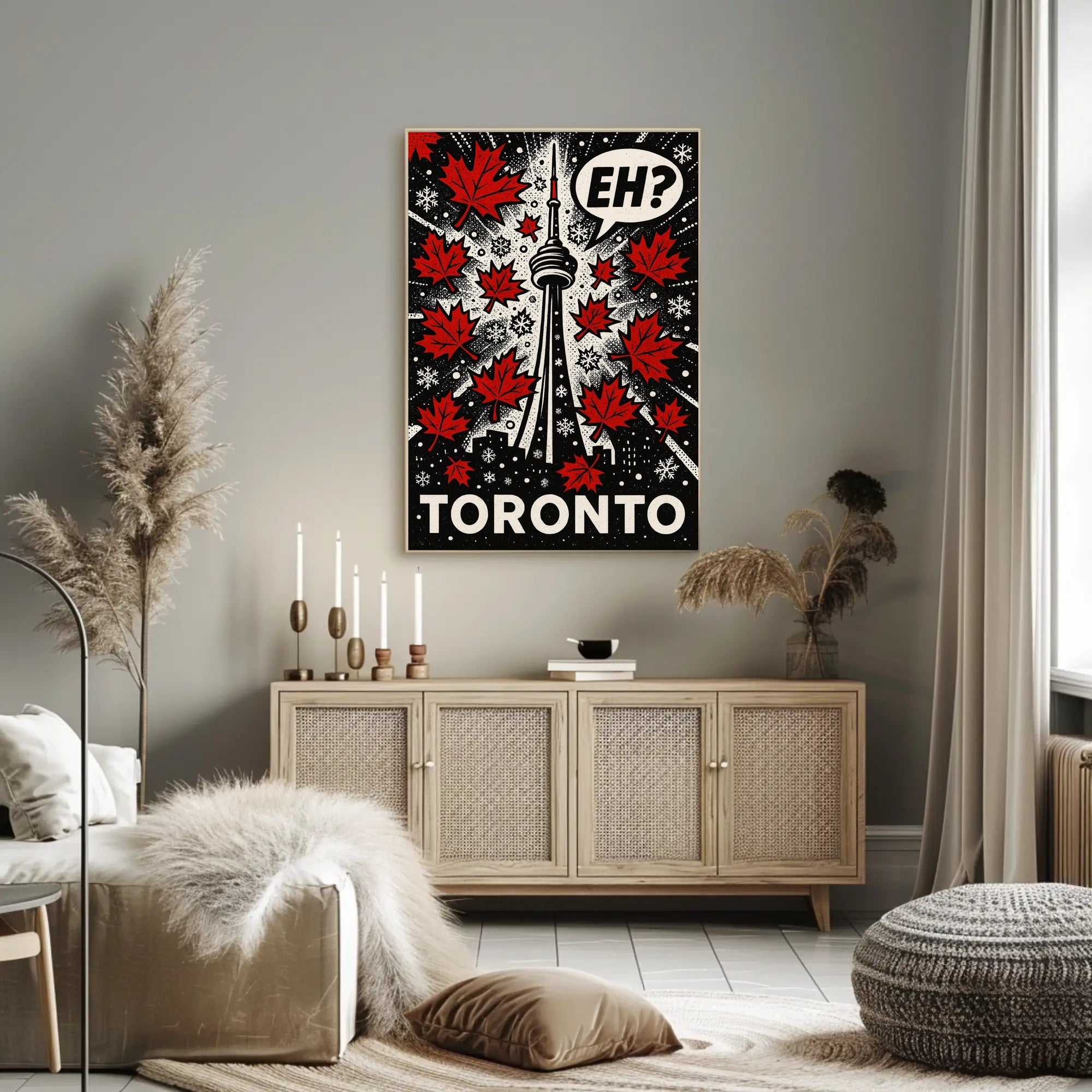 Toronto CN Tower Pop Art Cityscape Poster PosterGoat