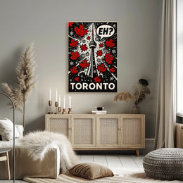 Toronto CN Tower Pop Art Cityscape Poster PosterGoat