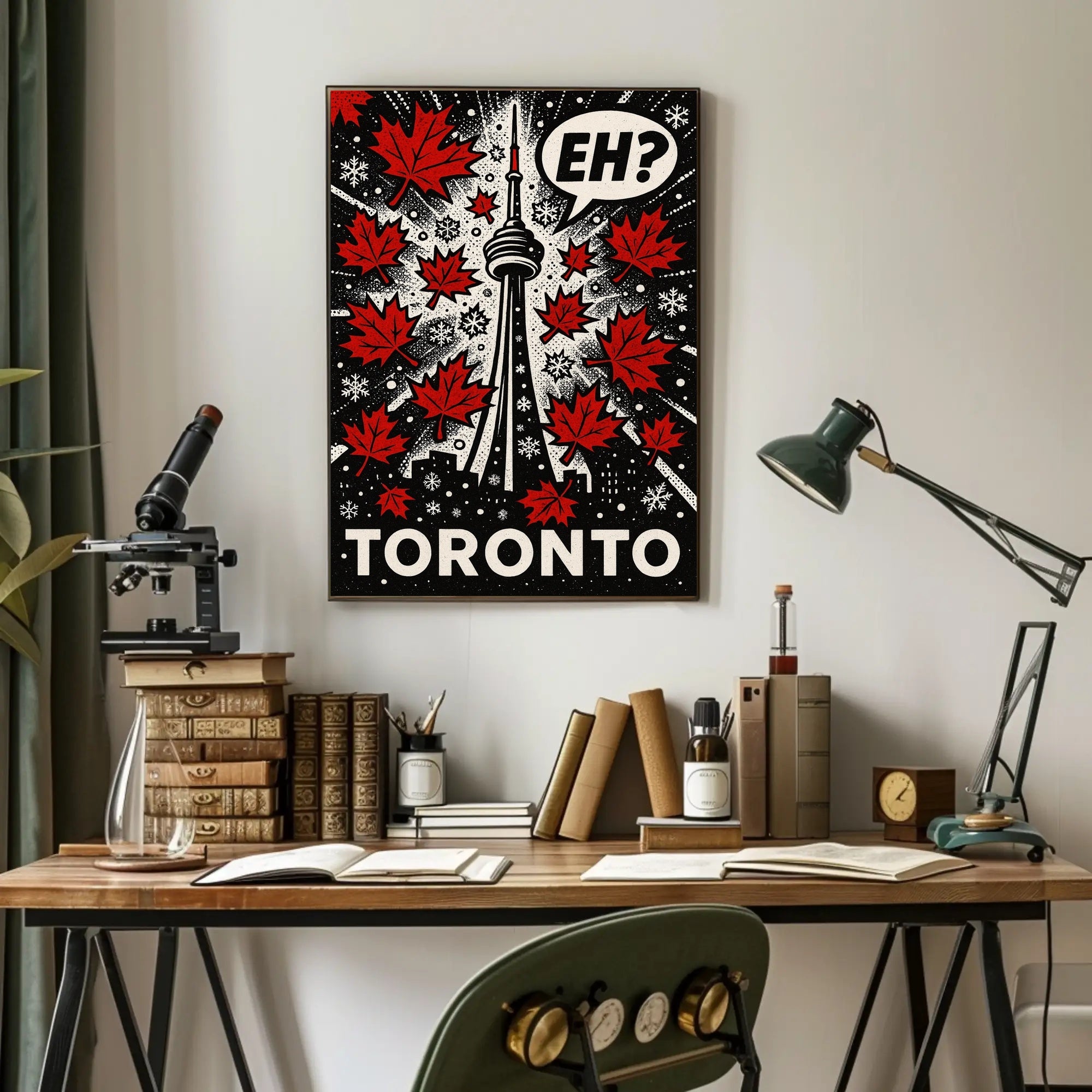 Toronto CN Tower Pop Art Cityscape Poster PosterGoat