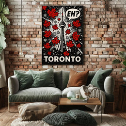 Toronto CN Tower Pop Art Cityscape Poster PosterGoat