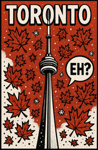 Toronto CN Tower Pop Art in Vibrant Cityscape Poster PosterGoat
