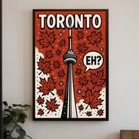 Toronto CN Tower Pop Art in Vibrant Cityscape Poster PosterGoat