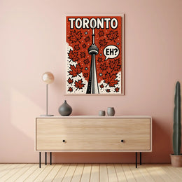 Toronto CN Tower Pop Art in Vibrant Cityscape Poster PosterGoat