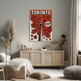 Toronto CN Tower Pop Art in Vibrant Cityscape Poster PosterGoat