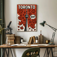 Toronto CN Tower Pop Art in Vibrant Cityscape Poster PosterGoat