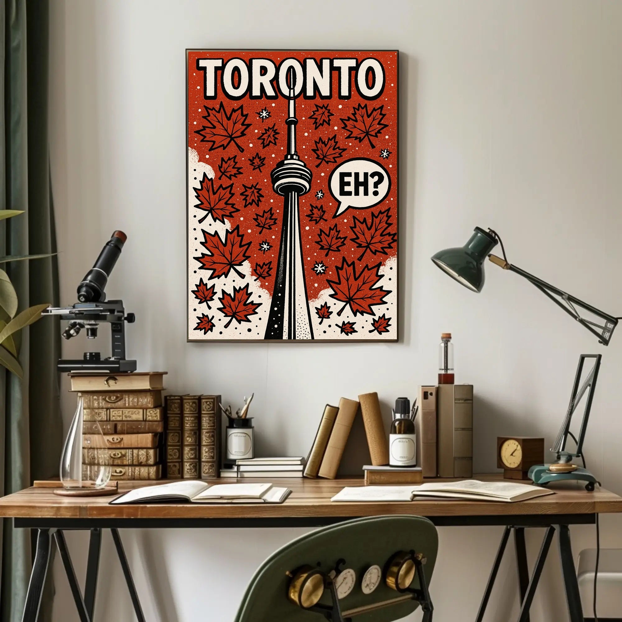 Toronto CN Tower Pop Art in Vibrant Cityscape Poster PosterGoat