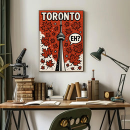 Toronto CN Tower Pop Art in Vibrant Cityscape Poster PosterGoat