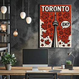 Toronto CN Tower Pop Art in Vibrant Cityscape Poster PosterGoat