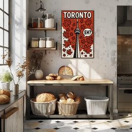 Toronto CN Tower Pop Art in Vibrant Cityscape Poster PosterGoat