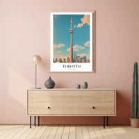Toronto CN Tower Vintage Style Urban Cityscape Poster PosterGoat