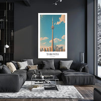 Toronto CN Tower Vintage Style Urban Cityscape Poster PosterGoat
