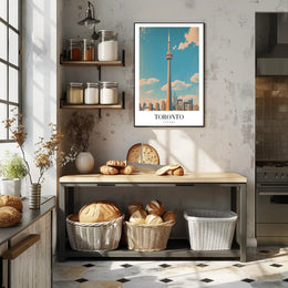 Toronto CN Tower Vintage Style Urban Cityscape Poster PosterGoat