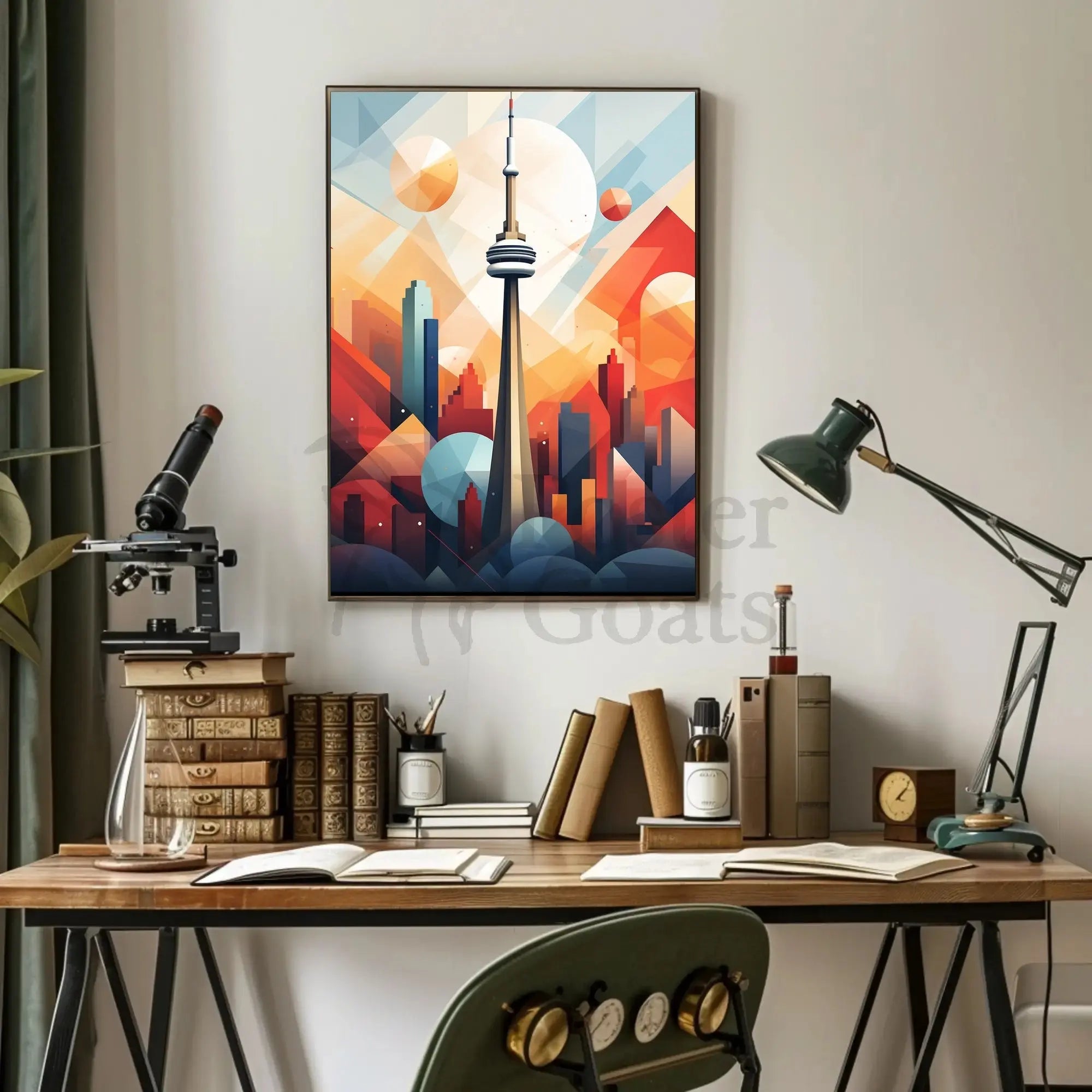 Toronto City Skyline Geometric Art Travel Poster PosterGoat