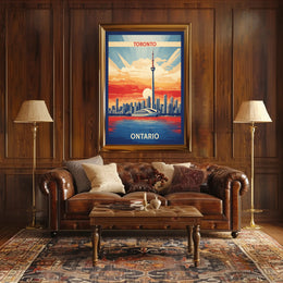 Toronto Skyline CN Tower Travel Poster PosterGoat