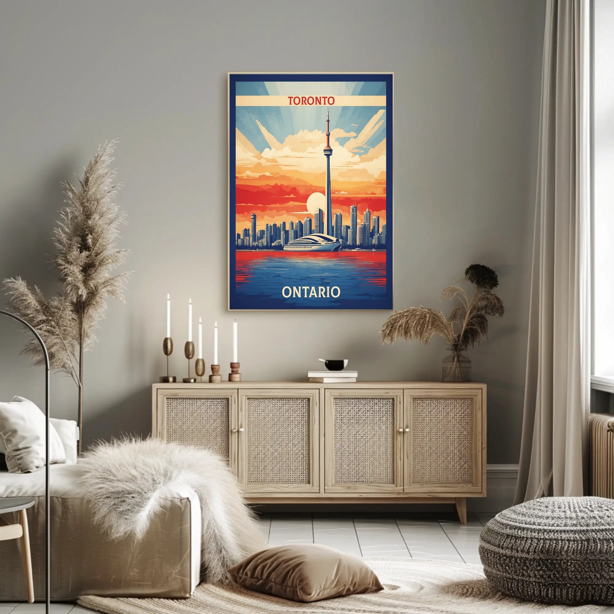 Toronto Skyline CN Tower Travel Poster PosterGoat