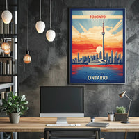Toronto Skyline CN Tower Travel Poster PosterGoat