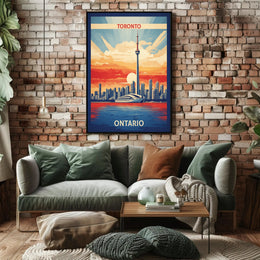 Toronto Skyline CN Tower Travel Poster PosterGoat