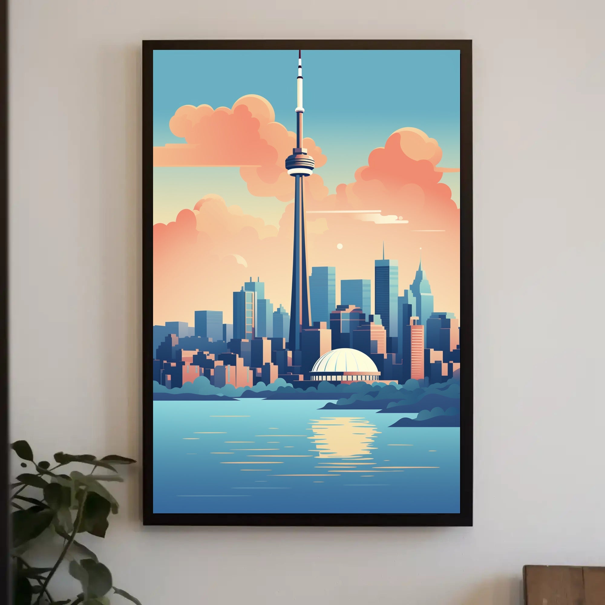 Toronto Skyline Reflection Art in Urban or Cityscape Poster PosterGoat