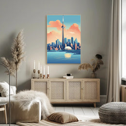 Toronto Skyline Reflection Art in Urban or Cityscape Poster PosterGoat