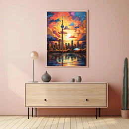 Toronto Skyline Vibrance Modern Art Abstract Artistic Poster PosterGoat