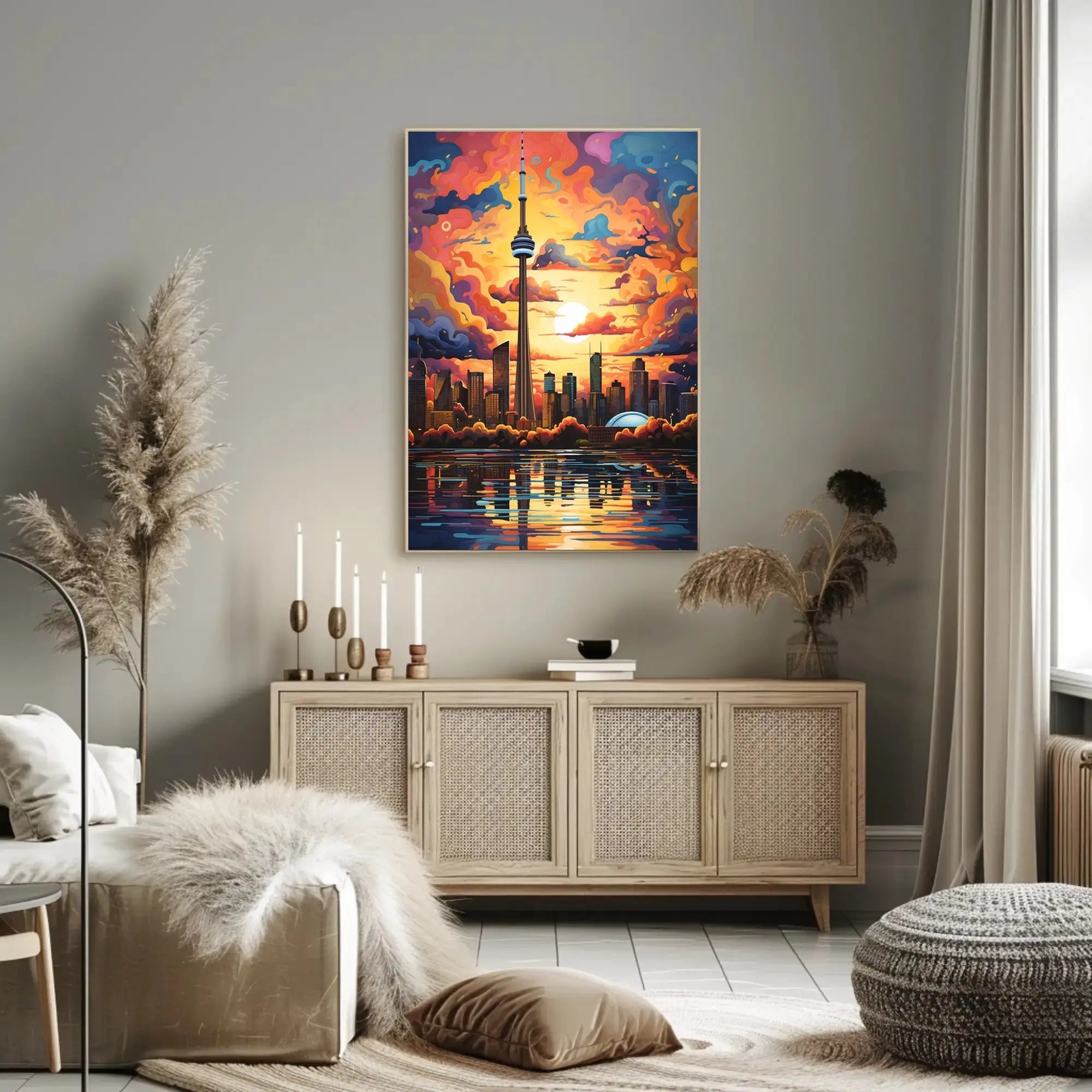 Toronto Skyline Vibrance Modern Art Abstract Artistic Poster PosterGoat