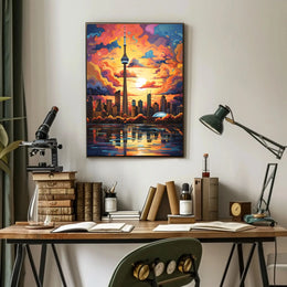 Toronto Skyline Vibrance Modern Art Abstract Artistic Poster PosterGoat