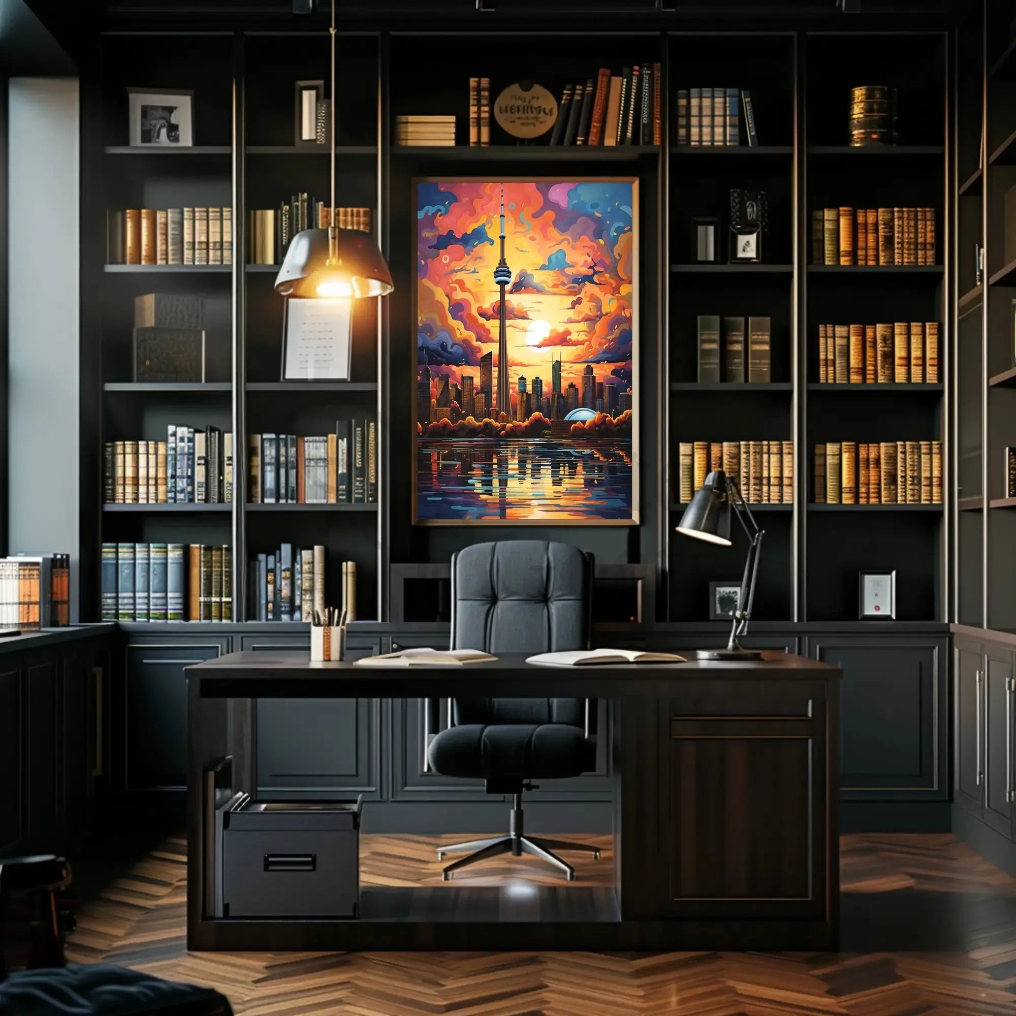 Toronto Skyline Vibrance Modern Art Abstract Artistic Poster PosterGoat