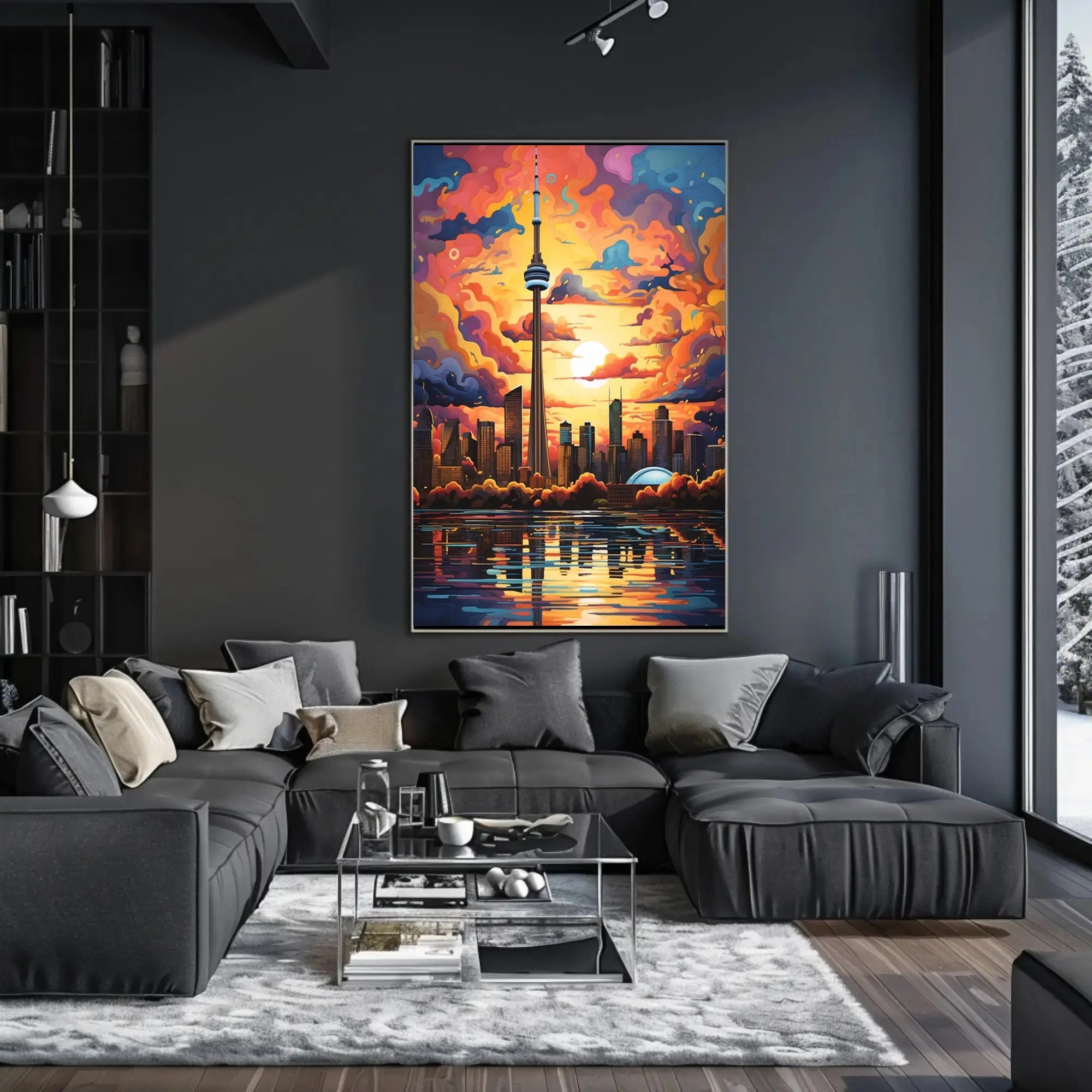 Toronto Skyline Vibrance Modern Art Abstract Artistic Poster PosterGoat