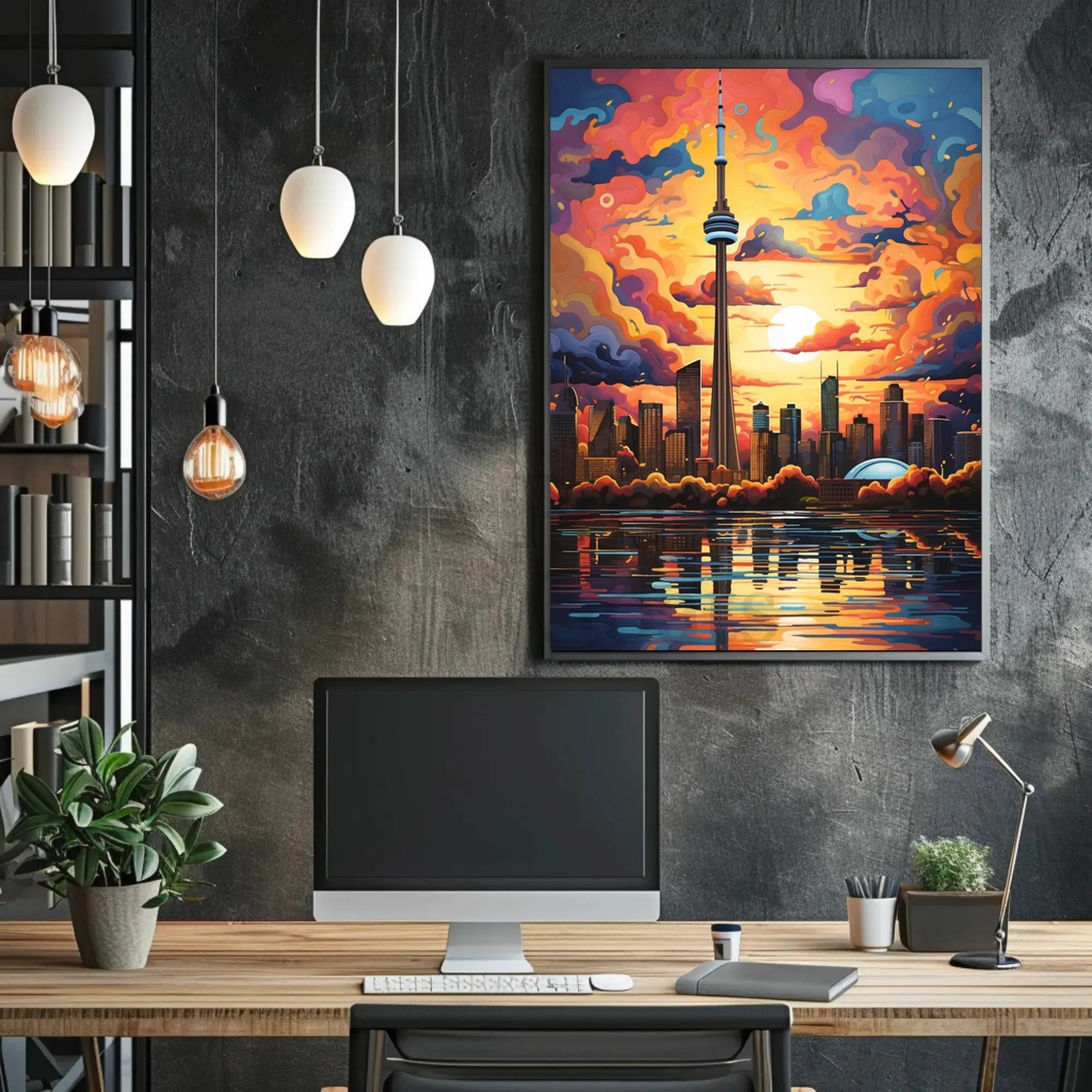 Toronto Skyline Vibrance Modern Art Abstract Artistic Poster PosterGoat