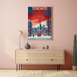 Toronto Winter Wonderland Cityscape Travel Poster PosterGoat